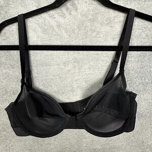 Negative Bra Womens 32A Black Mesh Underwire Adjustable Straps Stretch